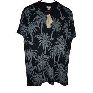 Ralph Lauren Denim & Supply Palm Tree Print tee black dark grey Large NWT